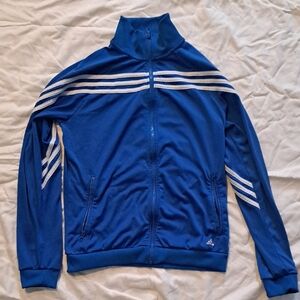 Adidas Blue Track Jacket with White Stripes